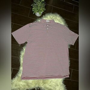 Peter Millar Red and White short sleeved polo sz XXL